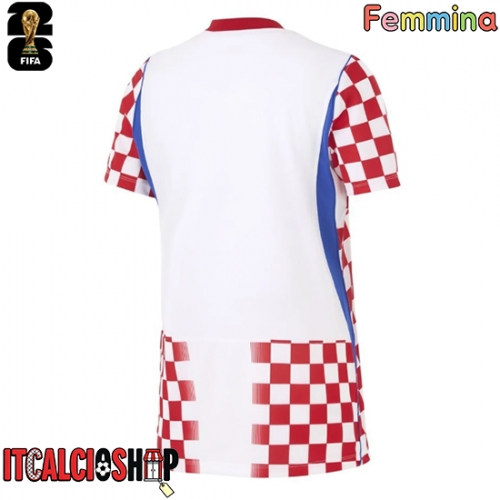 Croazia Prima Maglia Femmina Mondiali 2026 Manica Corta